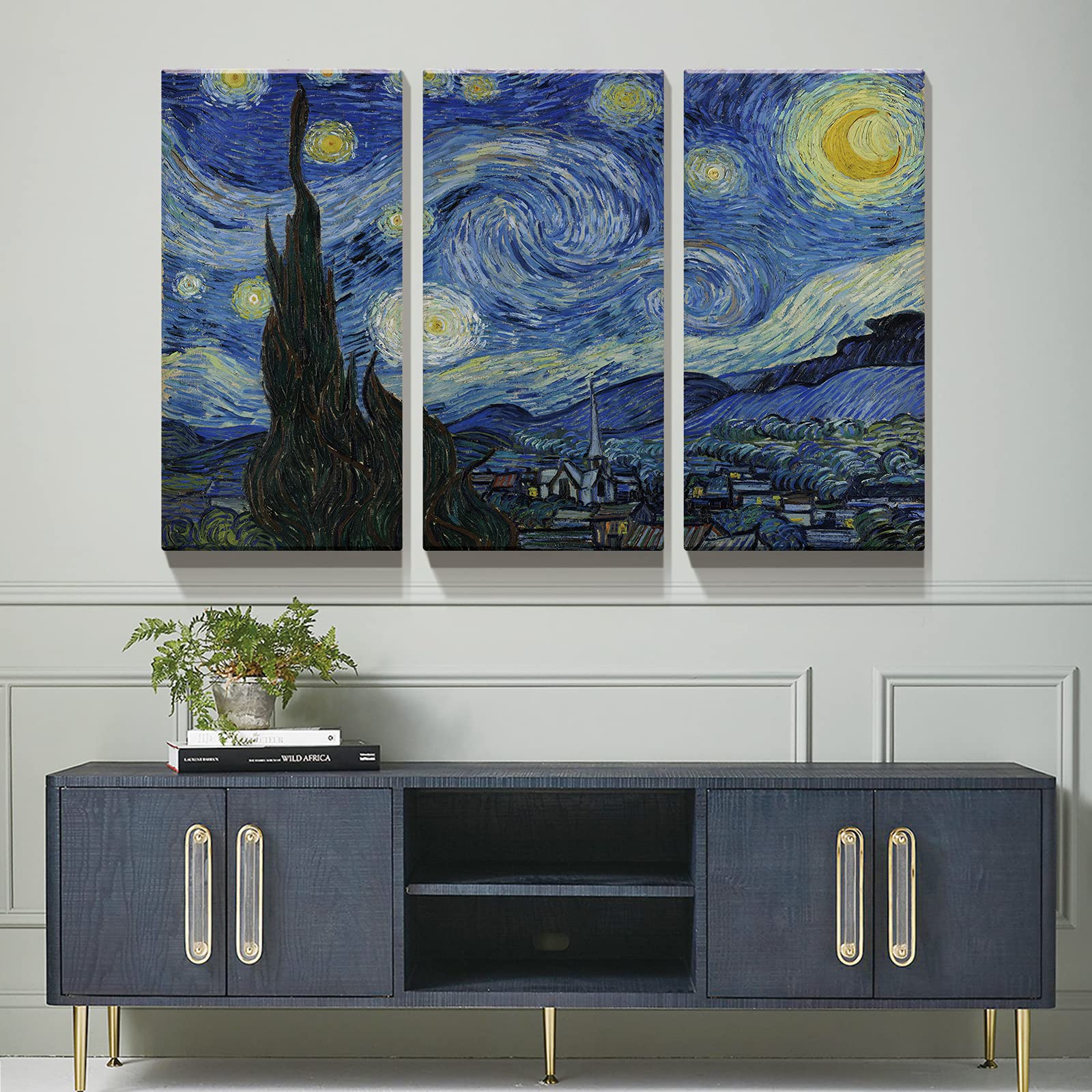 星月夜(キャンバスアート) ゴッホ 星月夜 ジクレーキャンバス複製画 額装品