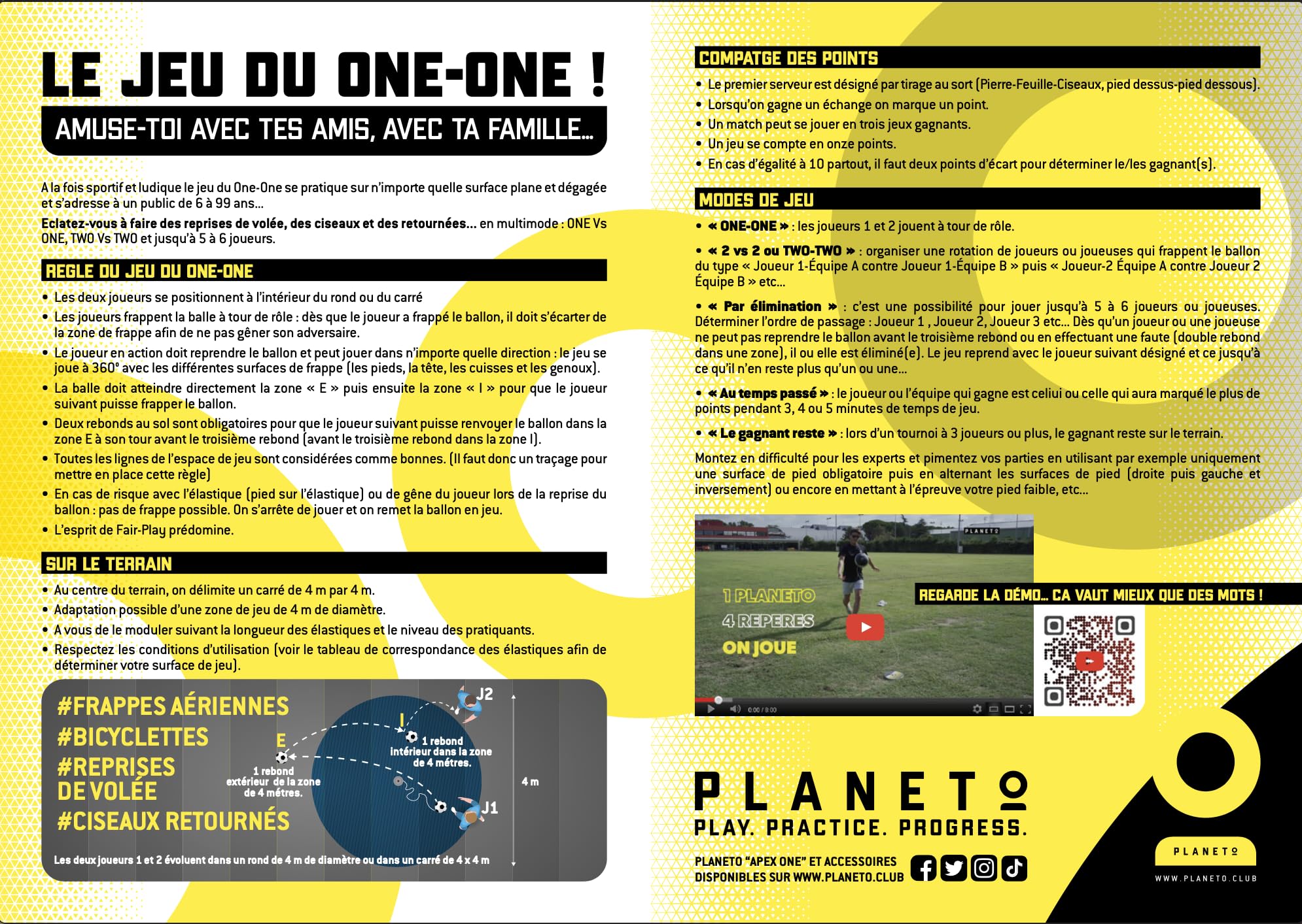 PLANETO Football One Pro | Il pallone da calcio professionale che torna sempre allo stesso punto | Kit completo di elastici per giocatore e giocatore di calcio | Migliorare il suo colpo di palla