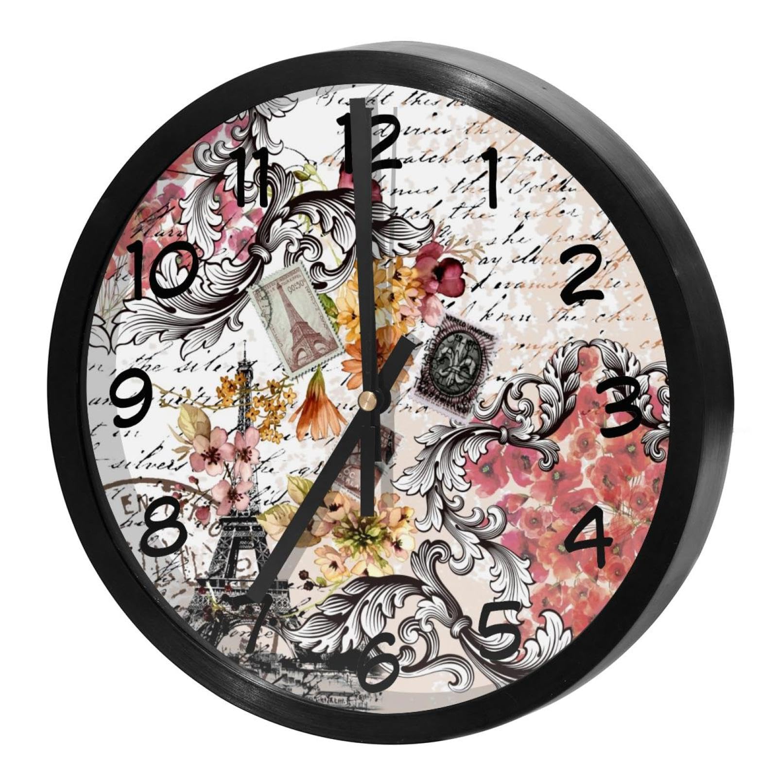 Horloge murale silencieuse sans tic-tac à quartz vintage pour chambre et école