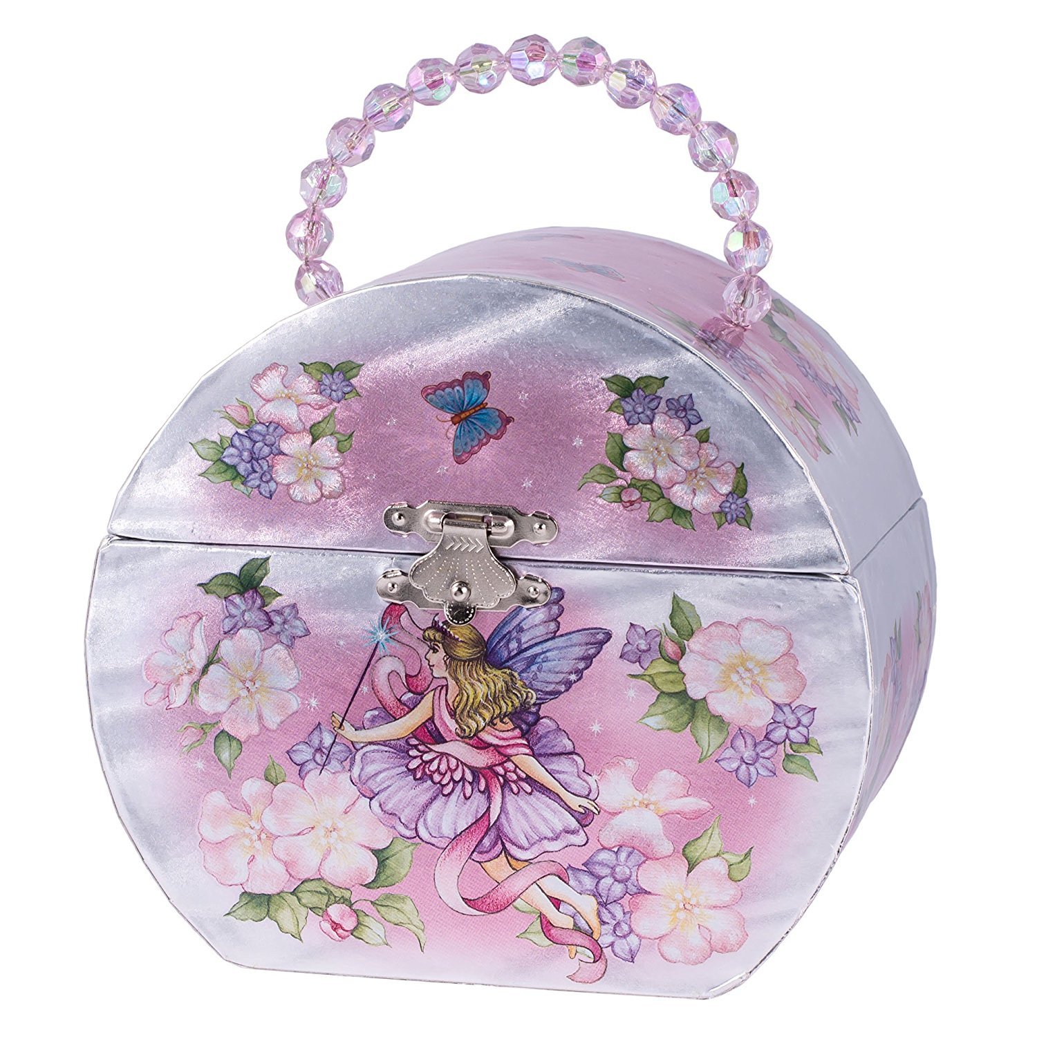 Broadway Gift Co. Fairy Princess Pearl Pink 6 x 5 Inch Jewelry Ballerina Music Box Plays Tune Swan Lake