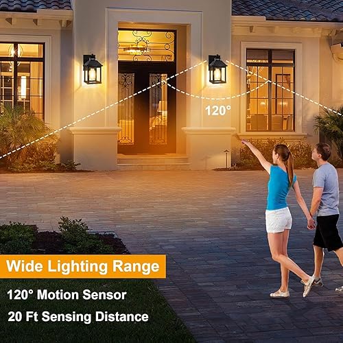 Miniatura 4 de Farol solar de pared, aplique montado en la luz del porche, 3000K blanco cálido (2)