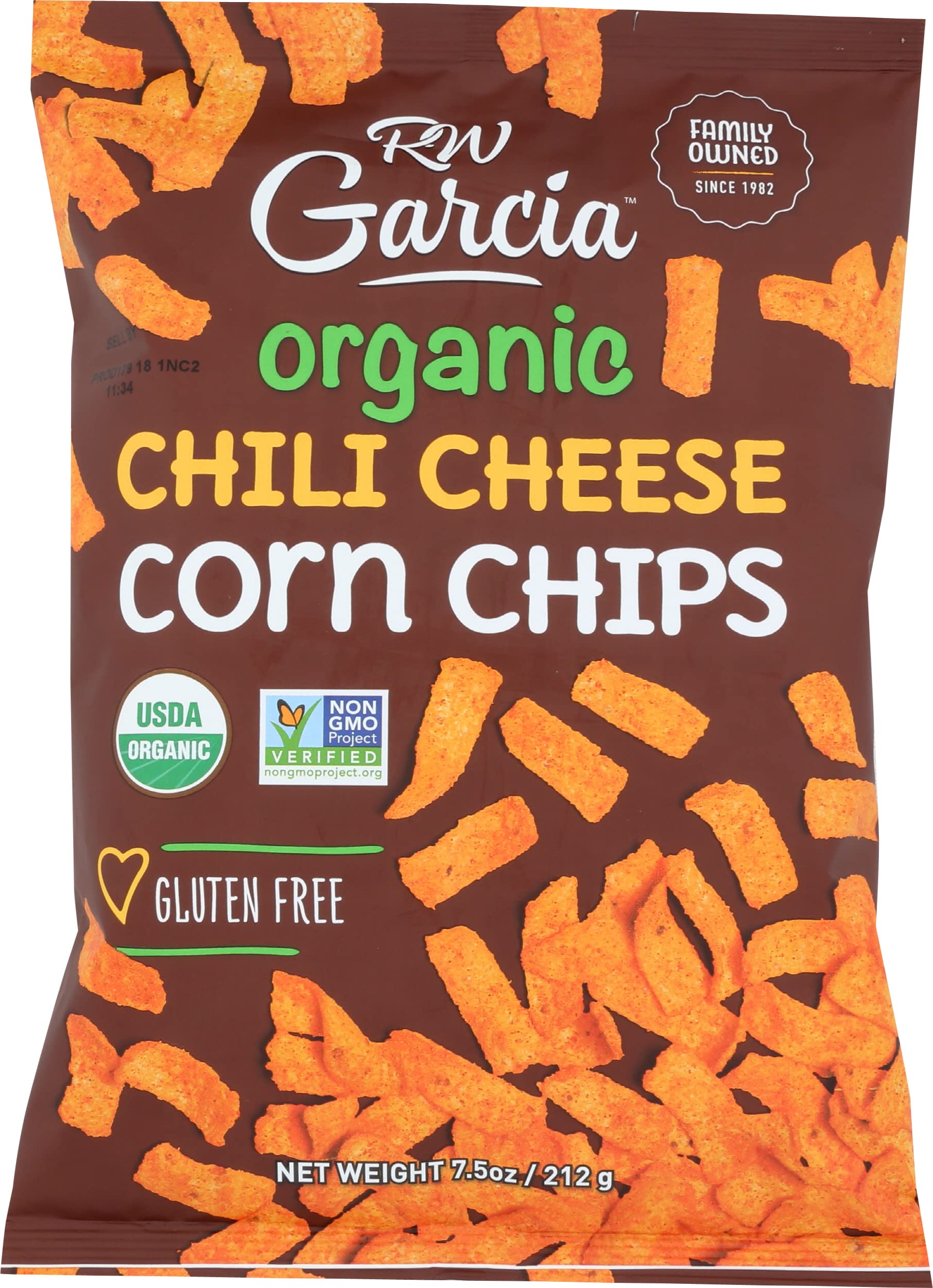 RW Garcia Organic Chili Cheese Corn Chips, USDA Certified Organic, Gluten Free & Non-GMO, 7.5 Oz (Pack of 12)