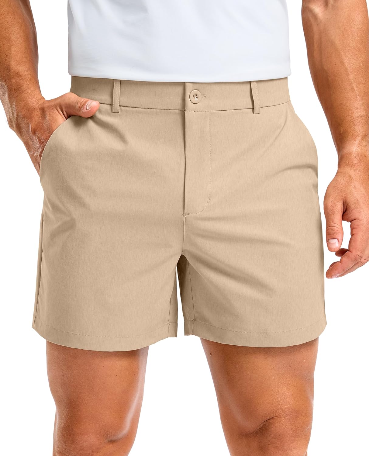 Soothfeel Men's Casual Shorts 5/7 Inch Golf Dress Shorts for Men Flat Front Work Lightweight Quick Dry with 4 Pockets