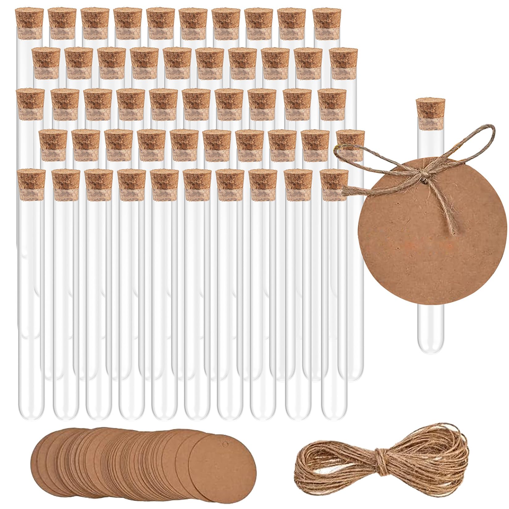 20 PCS Tubes à Essai En Plastique, 80ml Bouteille Sensorielle Vide Avec