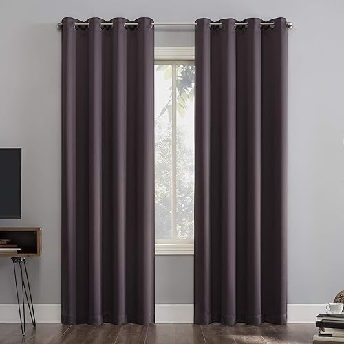 Sun Zero Nordic - Juego de 2 paneles de cortinas 100% opacas con ojales, calidad de teatro, 52 x 63pulgadas, color higo