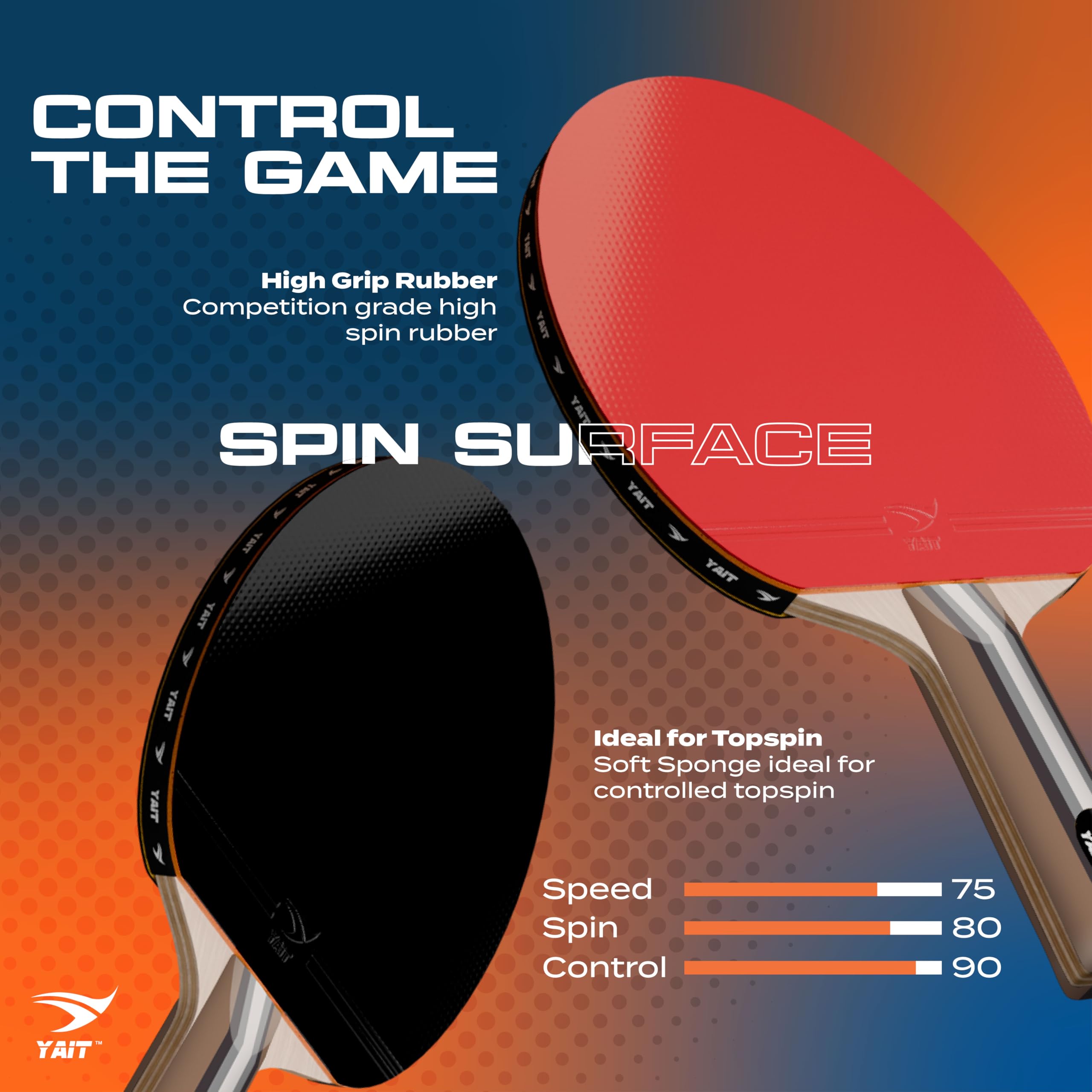 Rally Table Tennis Racquet Set | 2 TT Bat and 4 Training Balls| 7 Ply Wood | Indoor/Outdoor Play | Home Ping Pong Set - 2 Rackets & 4 Balls for Beginners & Intermediate Players | Table Tennis Set 2