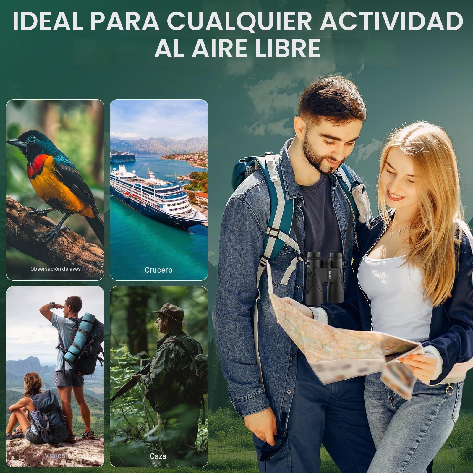 Prismáticos de observación de Aves de 12 x 50 para Adultos, prismáticos HD de Alta Potencia con visión Clara, prismáticos de fácil Enfoque con Largo Alcance para Caza, Senderismo, Viajes, Crucero,
