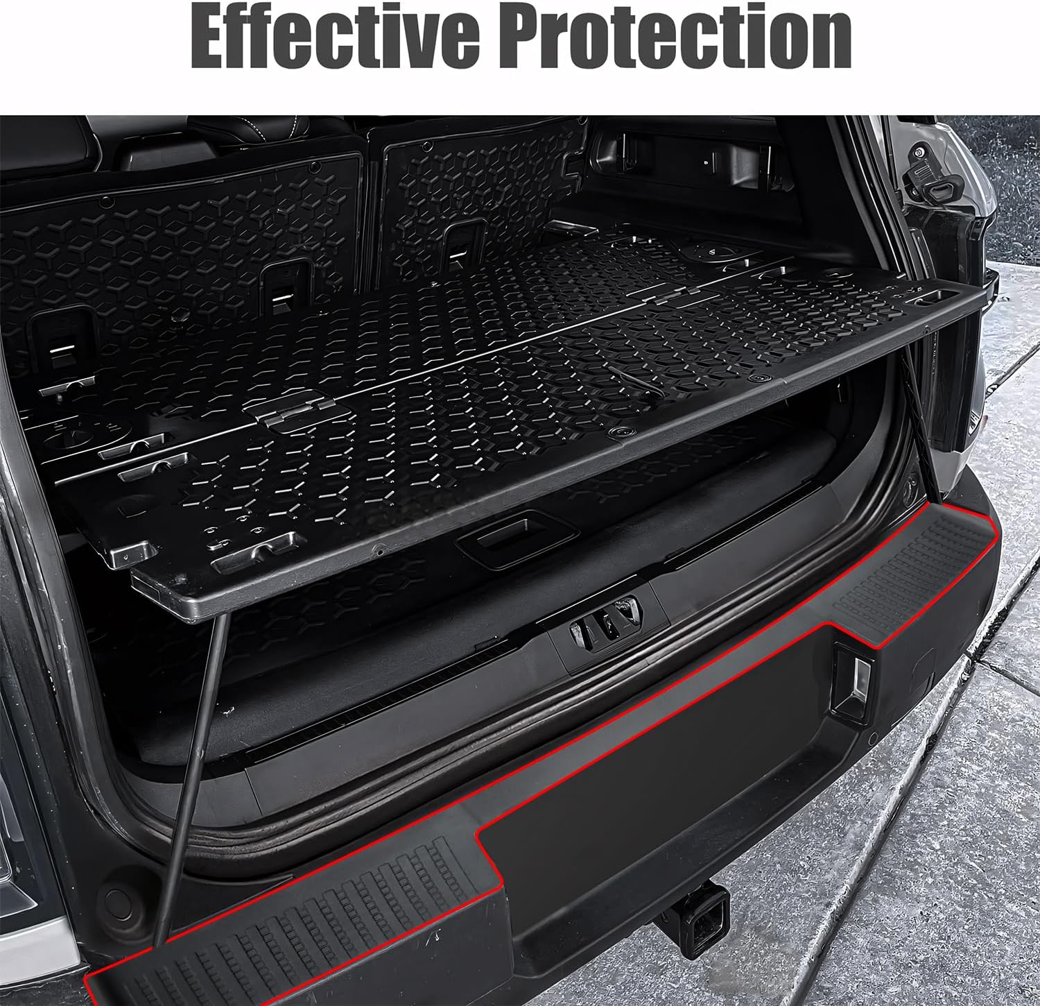 Rear Bumper Guard Compatible with Bronco Sport 2025 2024 2023 2022 2021, Trunk Door Entry Sill Protector Cover Trim Accessories