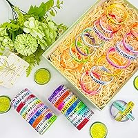 Vista 2 de Pulseras de silicona con cita motivacional, pulseras de goma inspiradoras de colores, pulseras elásticas unisex para niños y adolescentes, 20