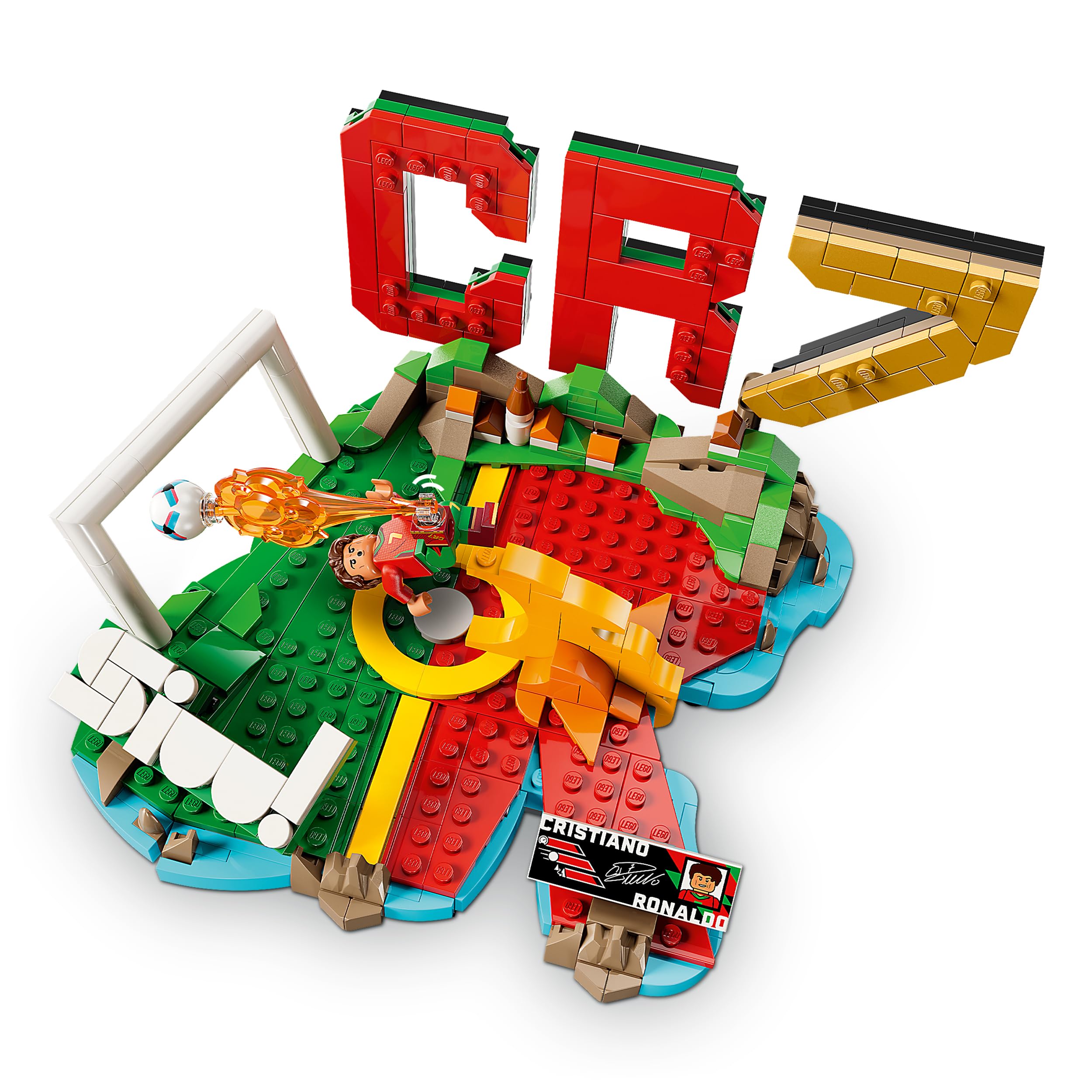 LEGO Editions Cristiano Ronaldo – Best of - Jeu Football - Maquette 3D avec Minifigurine Collector - Décoration de Chambre d'enfant - Cadeau dès 10 Ans pour Garçon, Fille ou Adulte Fan de Sport 43012