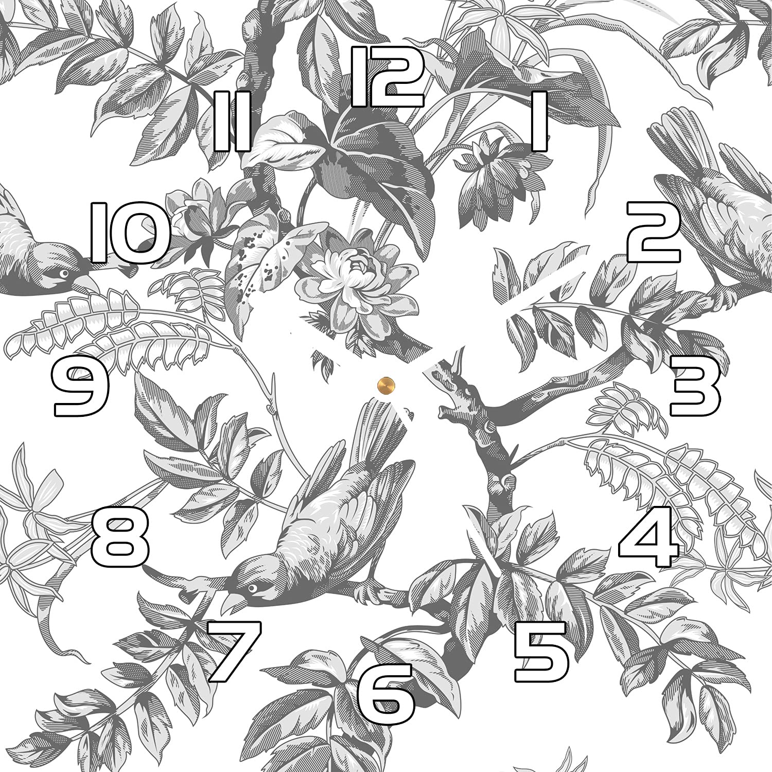 Horloge en verre cuisine et salon avec motif oiseaux sauvages
