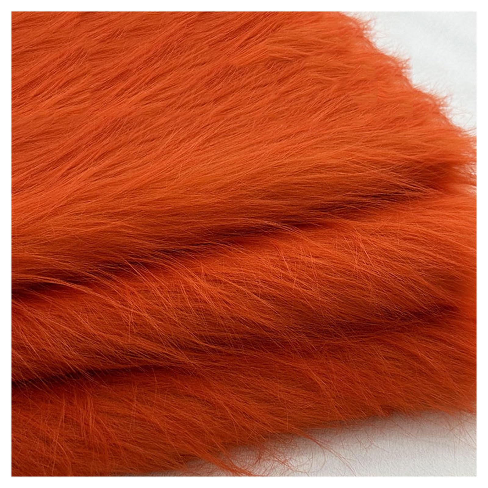 Shaggy Faux Fur Fabric 68 Colors Soft Plush12cm Long Pile Fake Fur Materials Craft Fabric, for Christmas Ornaments, Fursuit, Cosplay, Costume, Gnome Beards, Craft Supply, 50x180cm (Color : Orange 3)