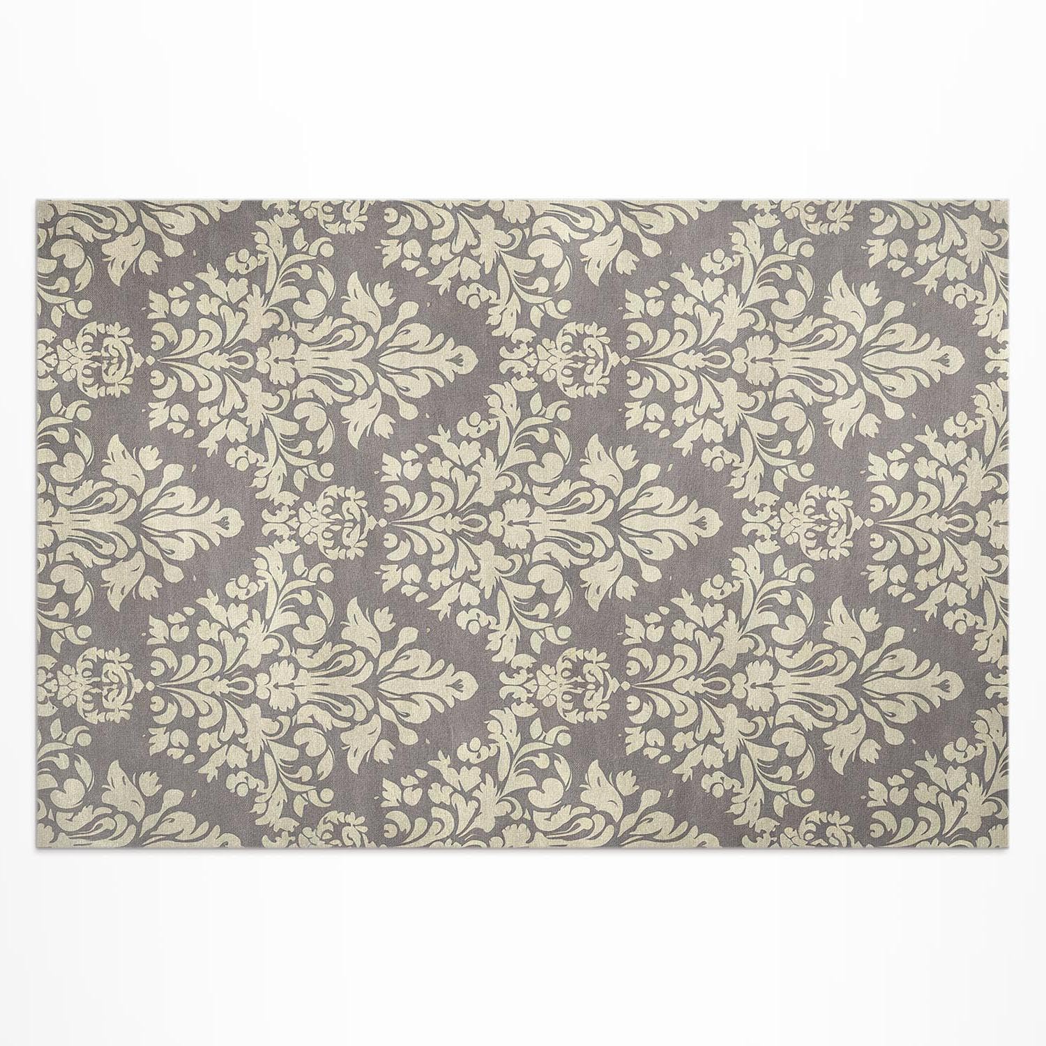 Tapis en vinyle 120x180 cm imperméable en PVC aux motifs végétaux pour balcon et terrasse