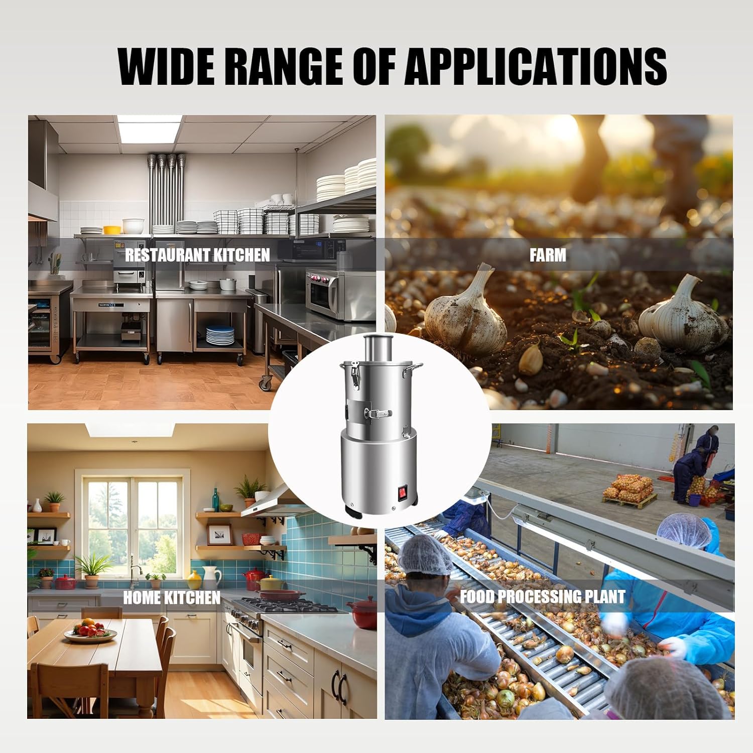 Garlic Peeling Machine & Garlic Separator Automatic,Commercial Electric Peeler for Whole Dry Garlic Bulbs, High Efficiency, Durable Motor, for Kitchen & Food Processing