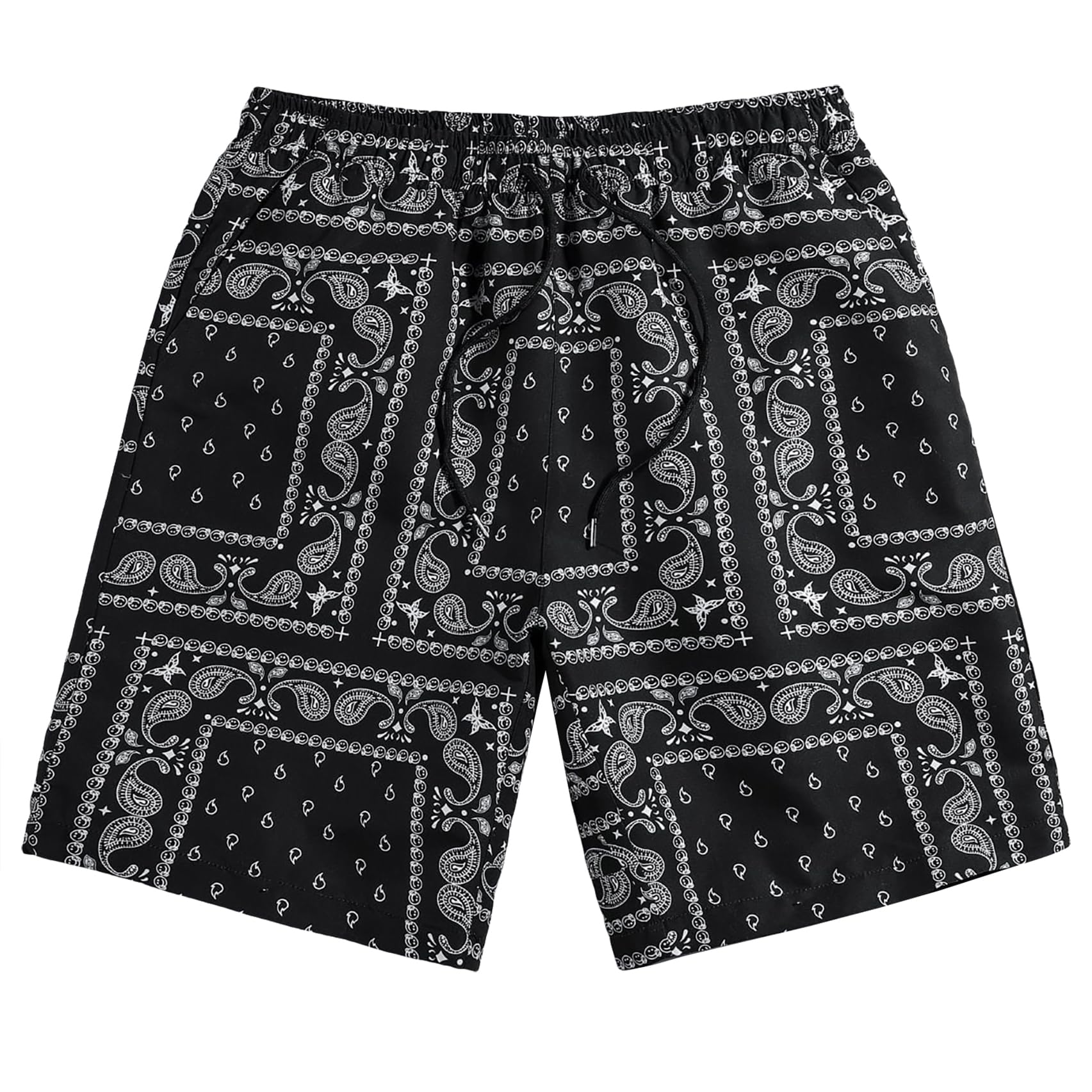 DIOTSR Mens Graphic Shorts Boho Paisley Shorts Athletic Basketball Bandana Shorts Running Streetwear Drawstring Waist