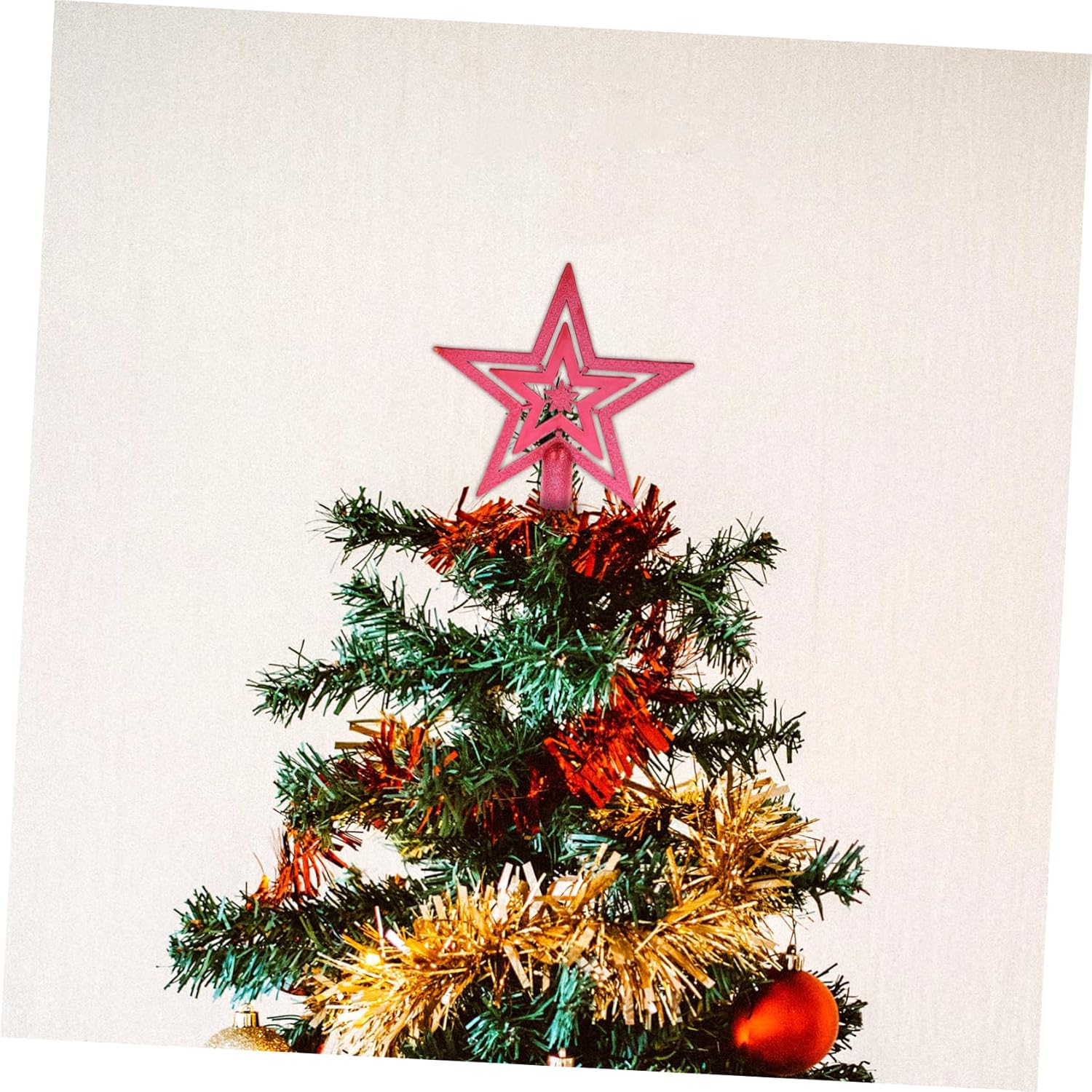 Red Christmas Tree Topper Star Lightweight Treetop Decoration Impeccable Craftsmanship for Holiday