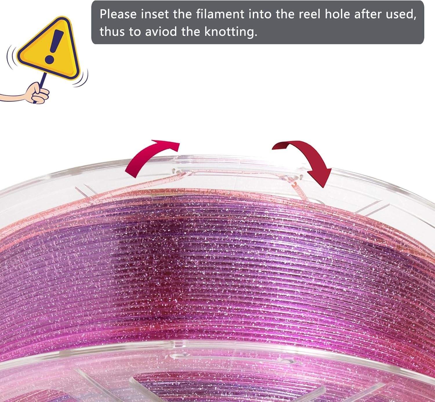 iSANMATE Rapid Gradient Clear PETG Filament 1.75mm, Transparent Gillter 3D Printer Filament, Vivid Clear Rainbow PETG, Dimensional Accuracy ±0.02mm, 1kg Spool-Twilight Purple