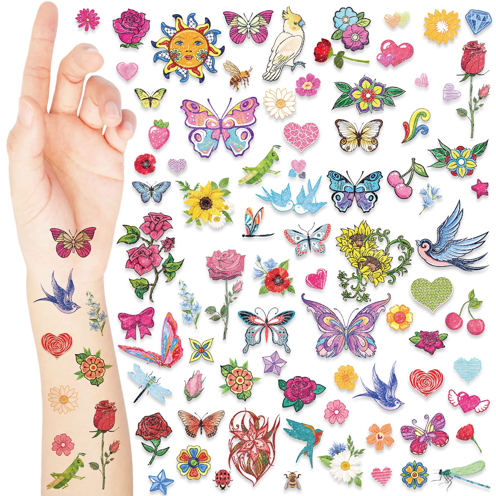 Nosiny 240 Pcs Fall Glitter Temporary Tattoos Maple Leaves Stickers Autumn Tattoo Sticker Fall Leaves Glitter Tattoos for Fall Thanksgiving Them Party Body Face Women Men Kids