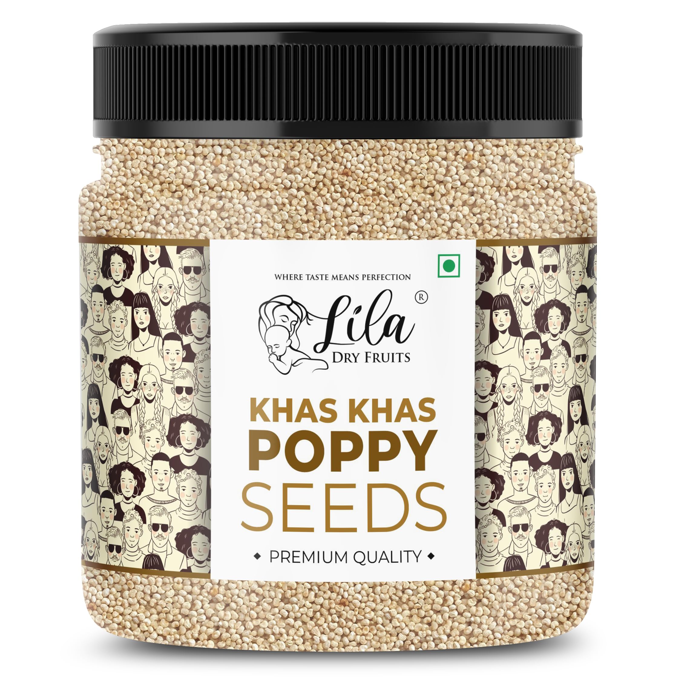 LILA DRY FRUITS Poppy Seeds 250 Grams (Posta Dana) | Whole & Natural Khas Khas Ideal for Cooking & Baking | Unpolished & Fresh Pusta Daana Nuts Seeds Perfect for Gifting