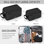Sac de toilette pour hommes et femmes Portable Organisateur de voyage pour accessoires de toilette Kit Dopp léger imperméable Sac de rasage,Moyen-Noir