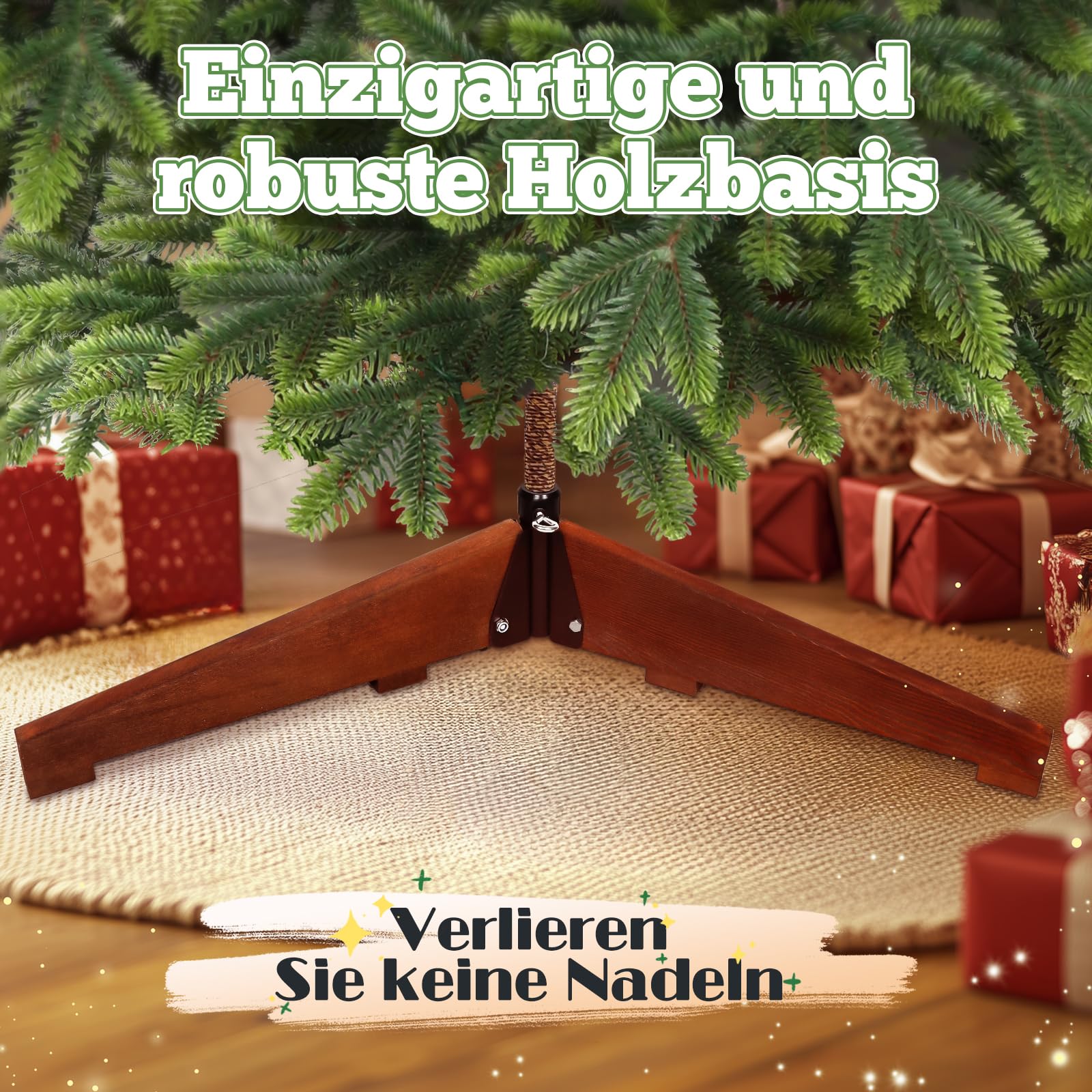 SHareconn Künstlicher Weihnachtsbaum 195cm - [100% Spritzguss],4066 Spitzen,Naturgetreu, dichte Zweige, Weihnachtsbaum künstlich mit Holzständer,schneller Aufbau, wiederverwendbar
