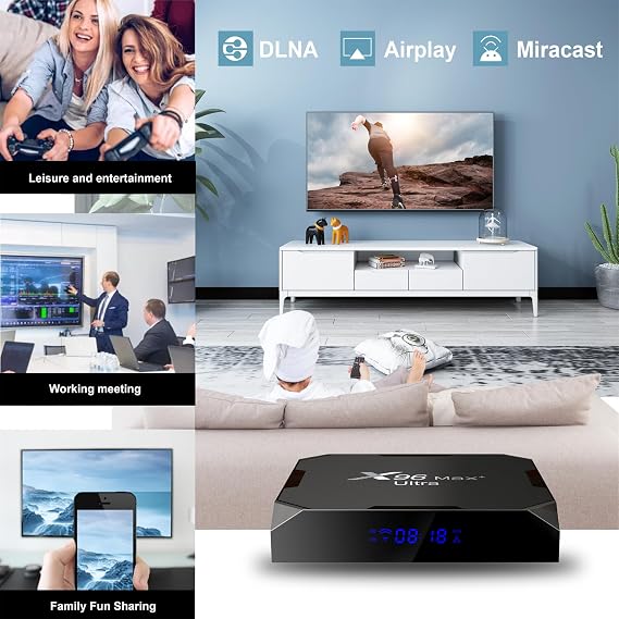 Android TV Box X96 Max+Ultra 4+64G 8KHDR Quad Core Amlogic S905X4 2.4/5G WiFi Android 11 TV Box