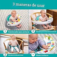 Vista 2 de Infantino Asiento y elevador de descubrimiento 3 en 1, con música y luces, asiento elevador para niños pequeños para mesa de comedor o silla
