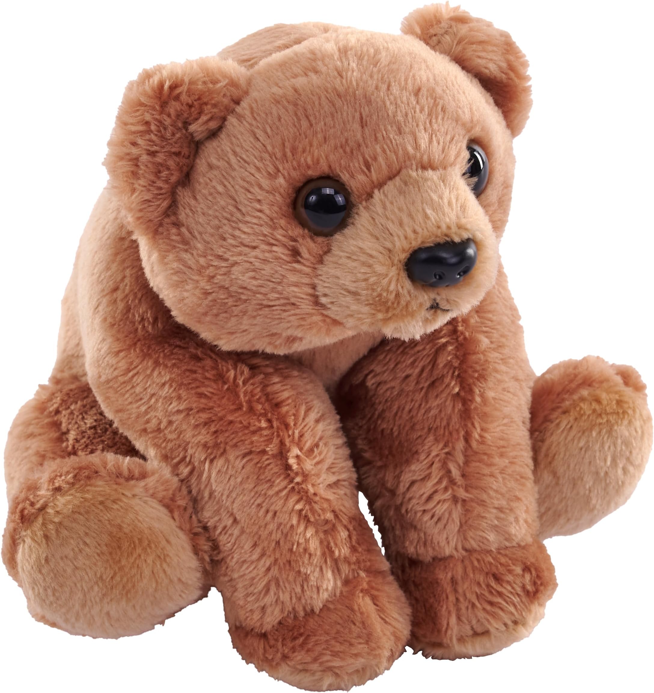 Wild Republic Pocketkins Eco Grizzly Bear, Stuffed Animal, 5 Inches, Plush Toy, Made from Recycled Materials, Eco Friendly