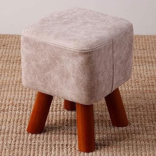 MJMJ Poggiapiedi Imbottito Poggiapiedi Pouf Rotondo Pouf, Scarpiera Sgabello Pouf Sgabello Sedile Gambe in Legno Ecopelle Piccola Ottomana Panca Poggiapiedi portaoggetti