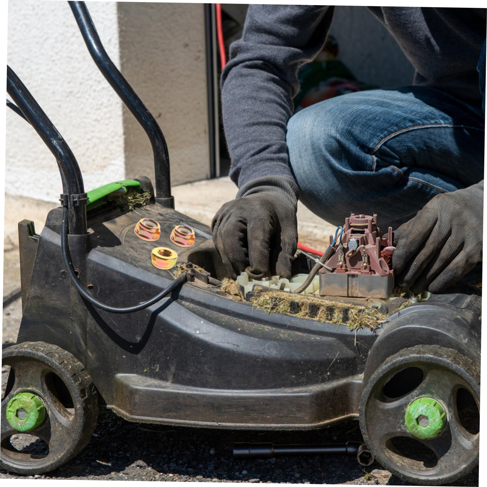 BESPORTBLE 50piezas Tuerca para Cuchilla De Cortacésped Accesorios De Repuesto para Desbrozadora Diseño De Rosca Inversa para Mejor Sujeción Compatible Máquinas De Jardinería