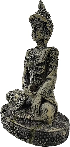 Miniatura 7 de Estatua de Buda para acuario, decoración de pecera de Buda antiguo, estatuas zen tailandesas para pecera, accesorios para pecera, lagartos,