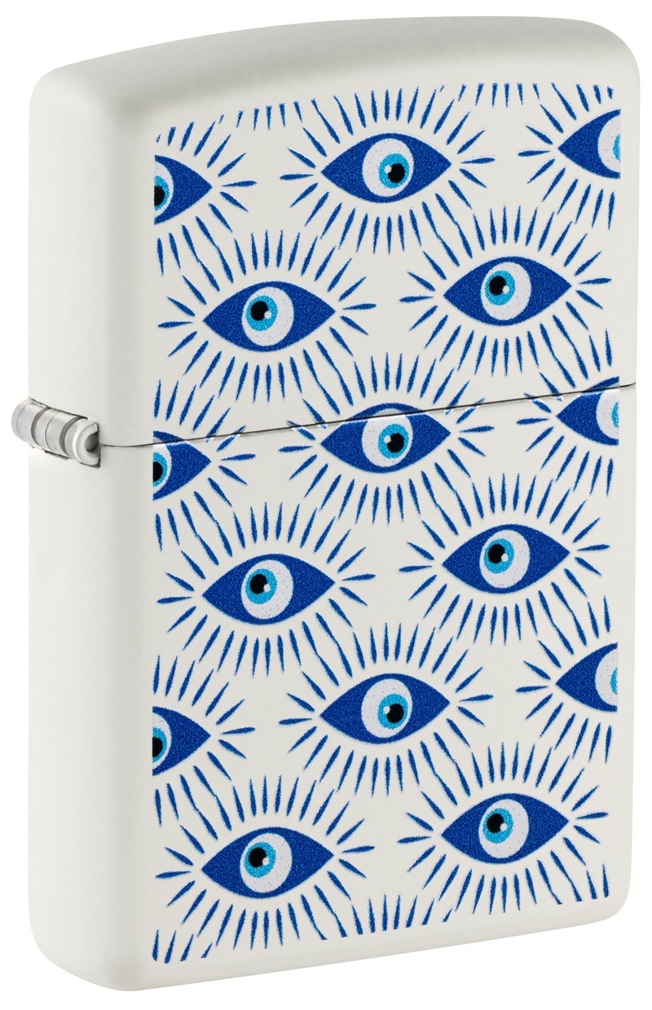 Zippo Accendino da tempesta – Evil Eye, White Matte, Color Image – Ricaricabile – Riutilizzabile – Design antivento – Confezione regalo – Made in USA