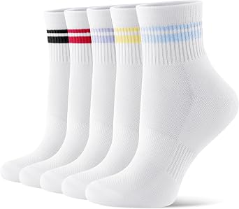 CS CELERSPORT 5 Pairs Mini Crew Ankle Socks for Women and Men
