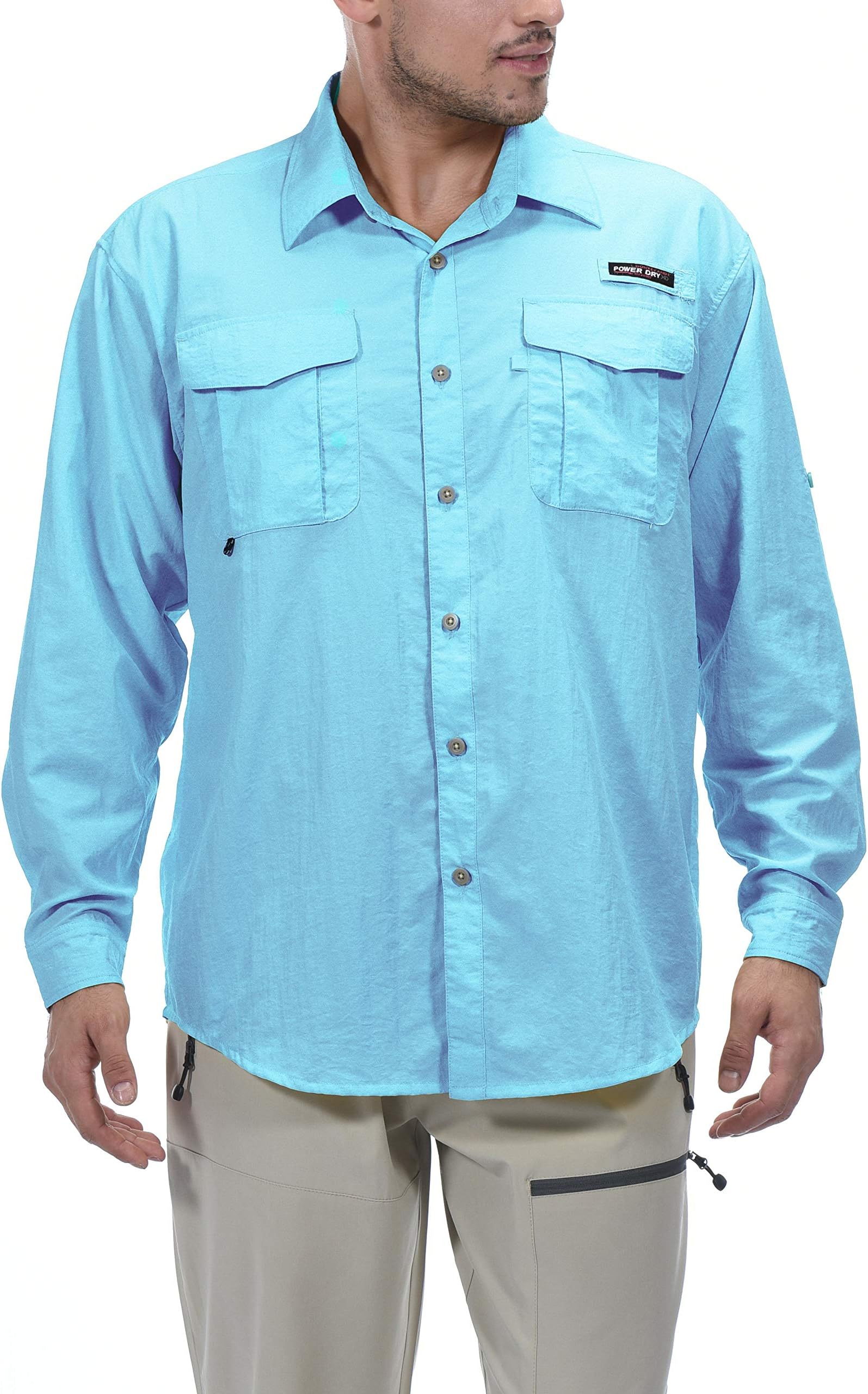 Little Donkey AndyMen's UPF 50+ UV Protection Shirt, Short Sleeve Fishing Shirt, Breathable and Fast Dry
