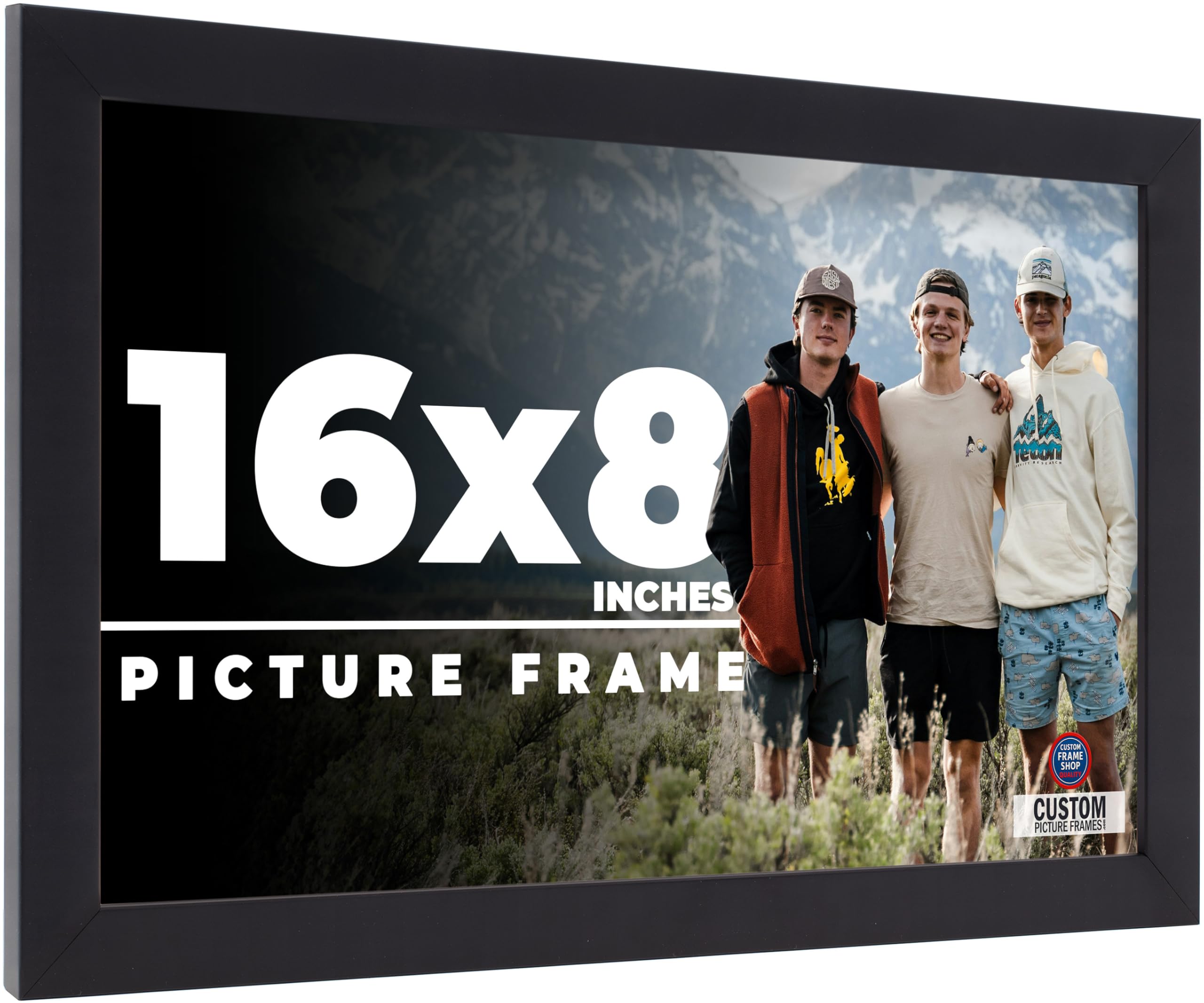 Amazon.com - 16x8 Frame Black Real Wood Picture Frame Width 0.75
