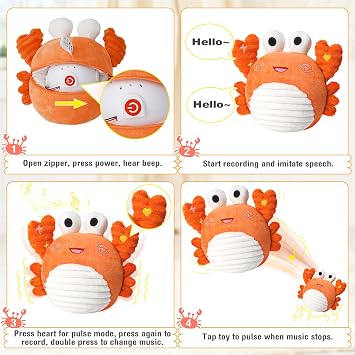 Vanplay Crawling Crab Toy, Sensory Toys for Babies 6 to 12 Months for 0 1 2 Year Old Birthday Gifts