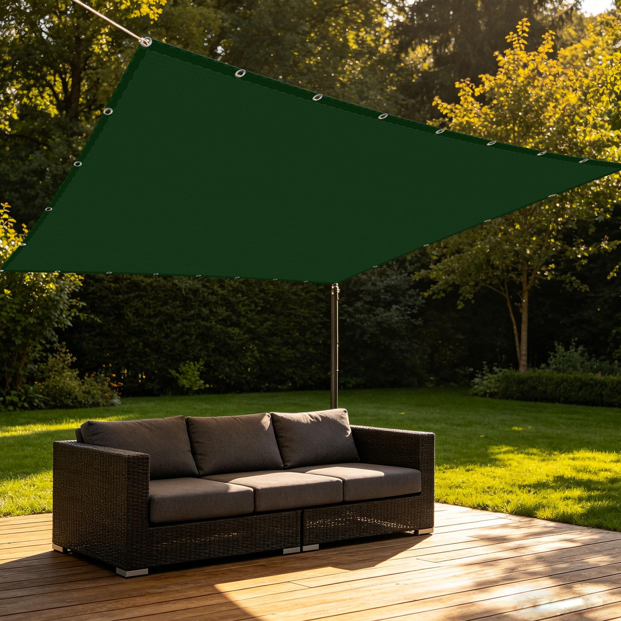 Toile imperméable voiles d'ombrage rectangulaire vert foncé