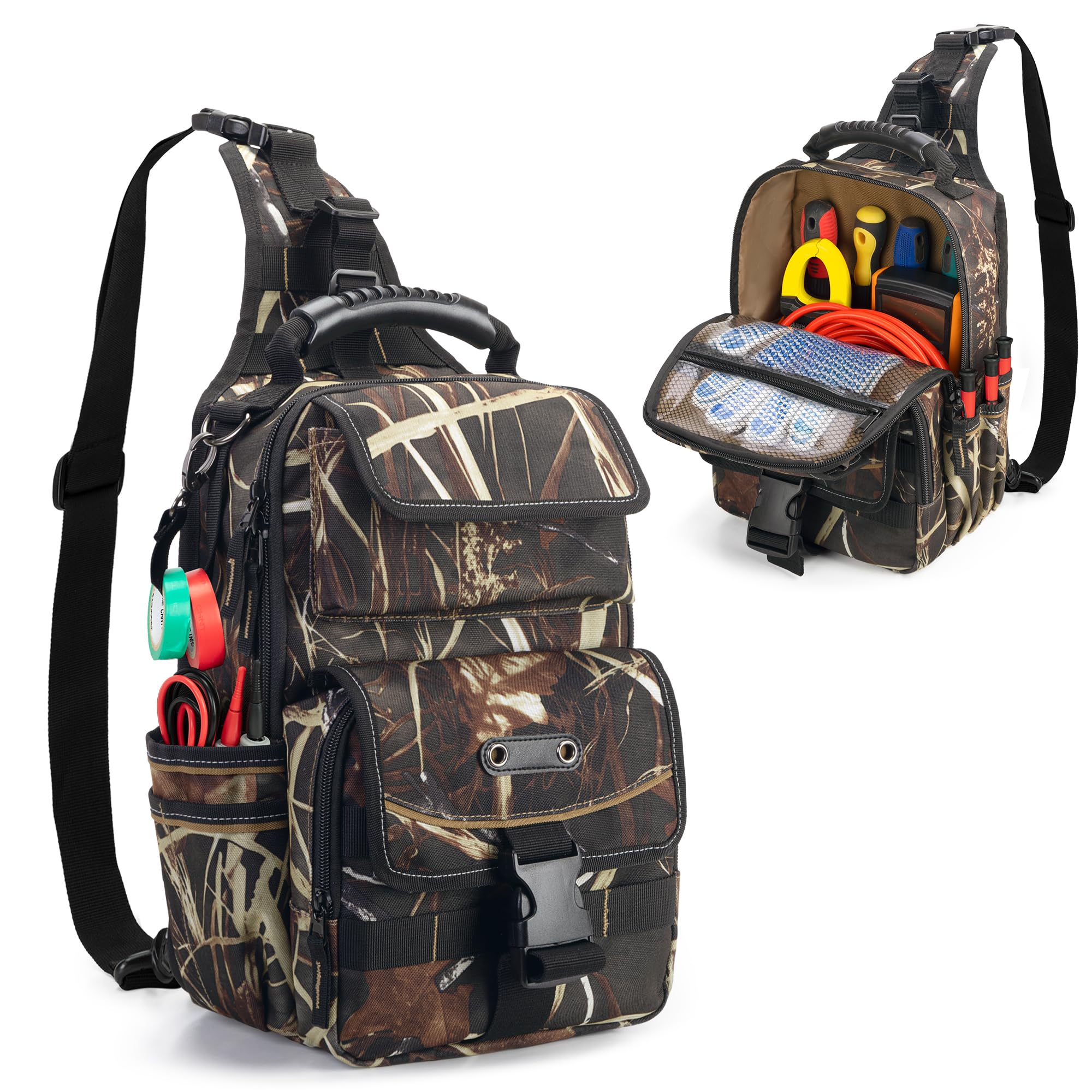 Electrician Tool Pouch Bag, Zippered HVAC Tool Organizer