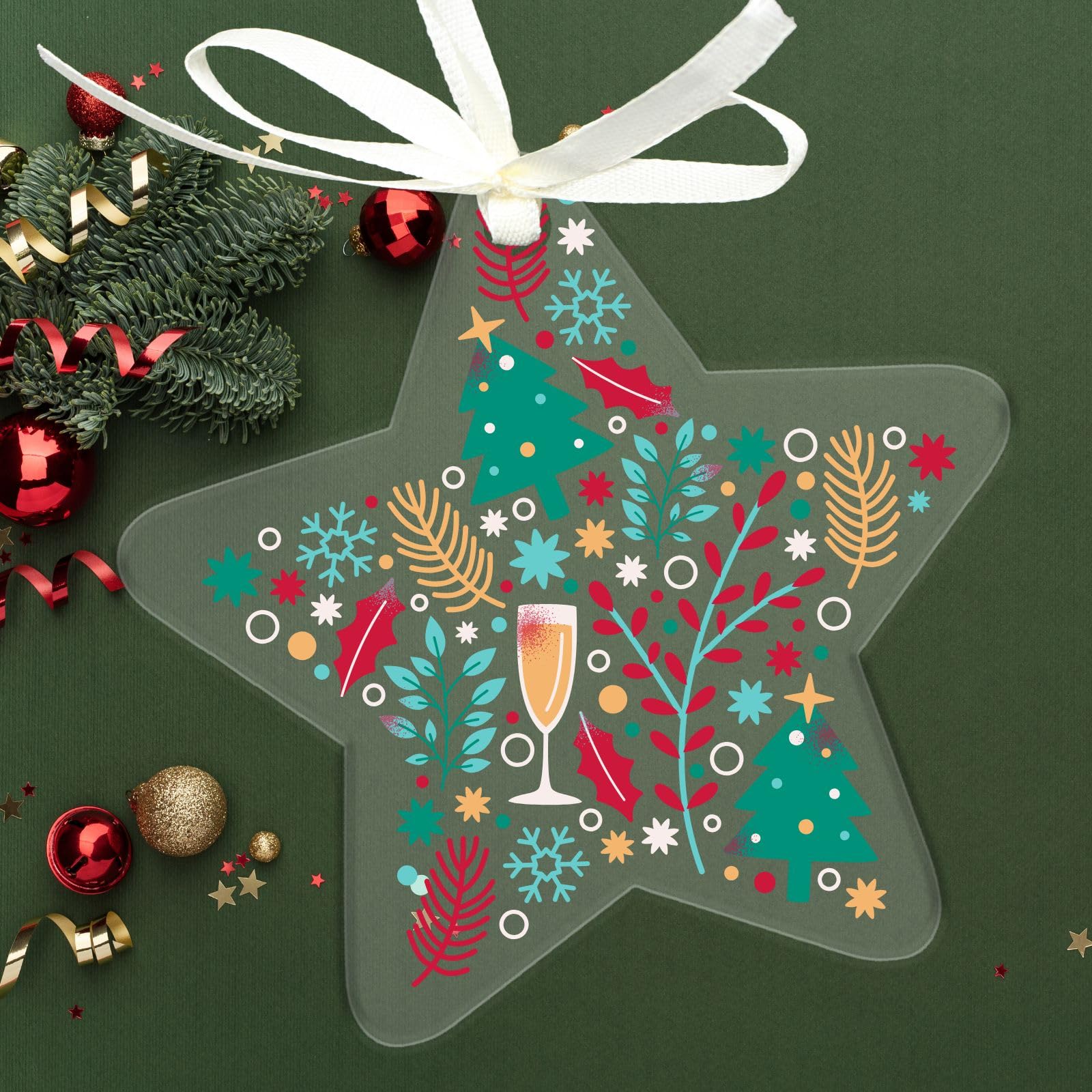 Uniqicon 25Pcs Clear Star, Acrylic Christmas Ornaments, Star Baubles For Crafting, 3mm 1/8 Inch Extra Thick Star Acrylic For DIY Keychains, Wedding Favors, Christmas Ornaments