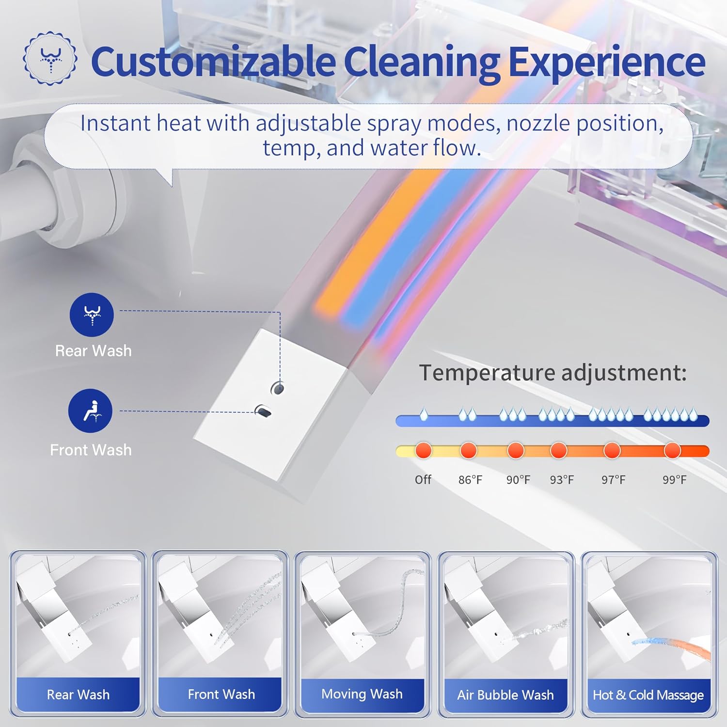 DeerValley Smart Toilet with Bidet Built in, Auto Open/Close, Customizable Spa Wash, 1000g MaP Auto Flush, Pump Assisted, Foam Shield, Heated Seat, Instant Warm Water, Dryer, Deodorization, ADA Height