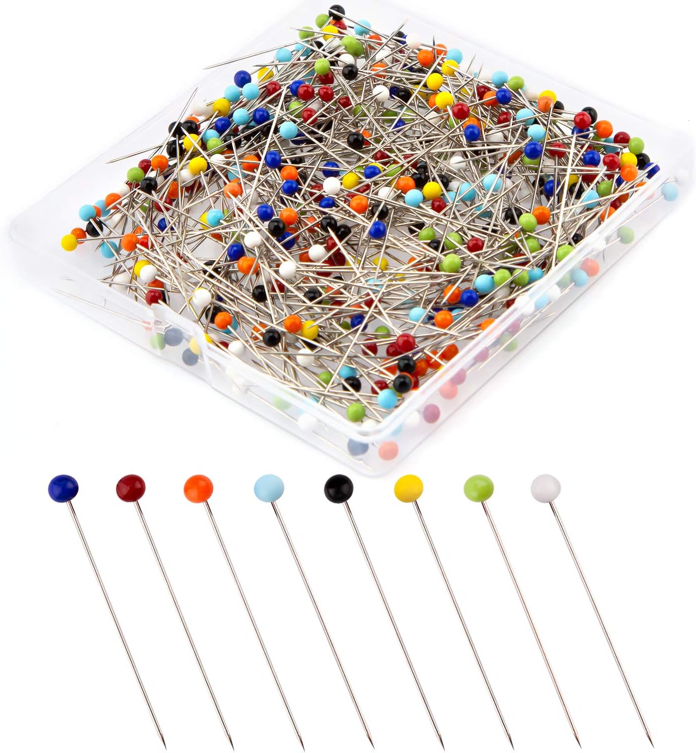 250 Pieces Sewing Pins Ball Glass Head Pins Straight
