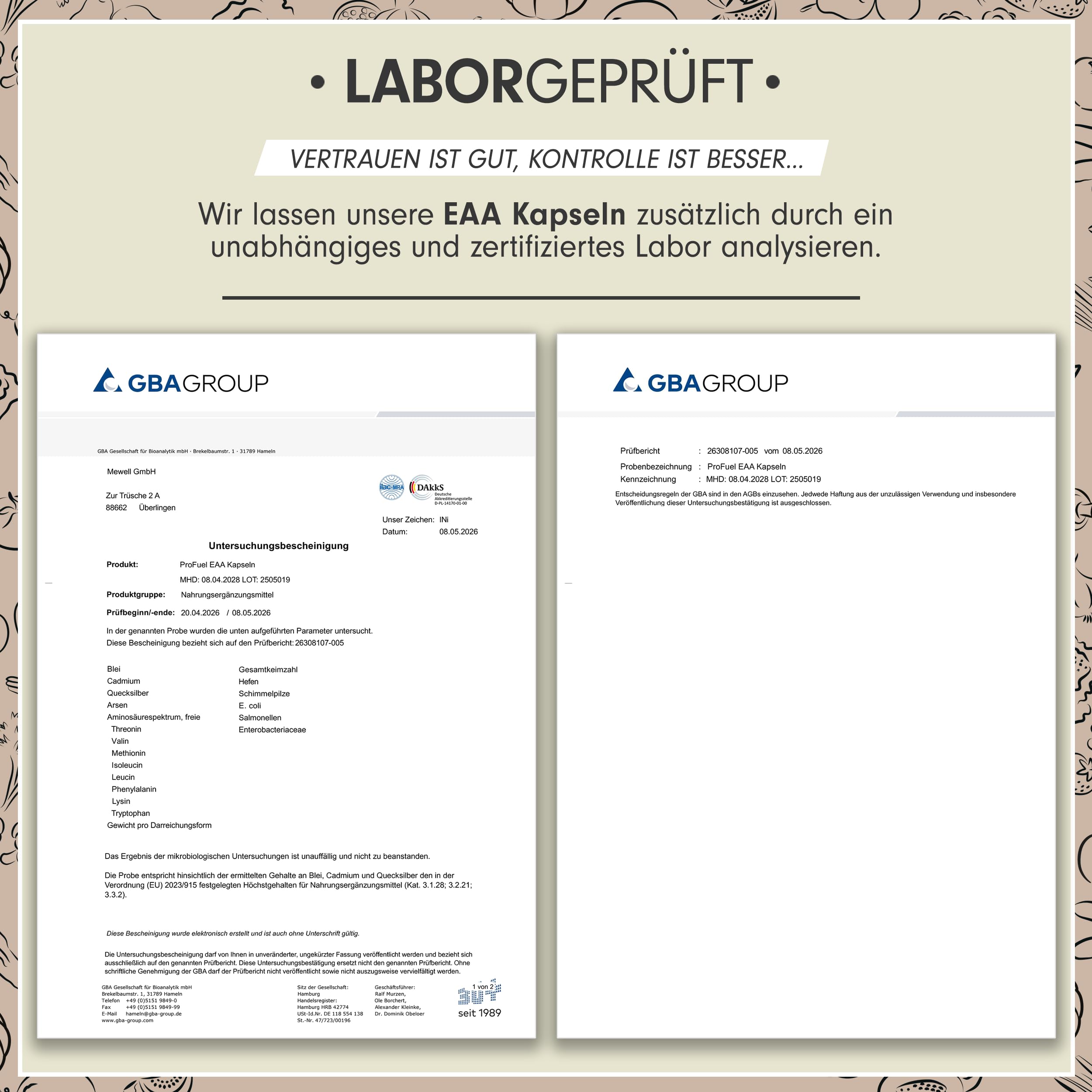 EAA Kapseln hochdosiert 240 Giga Caps mit je 1000 mg EAA (vegan) - optimiertes Multi-Amino E.A.A. Pattern mit 8 essentiellen Aminosäuren - laborgeprüft mit Zertifikat - 100% vegan - 2x 240 Kaps