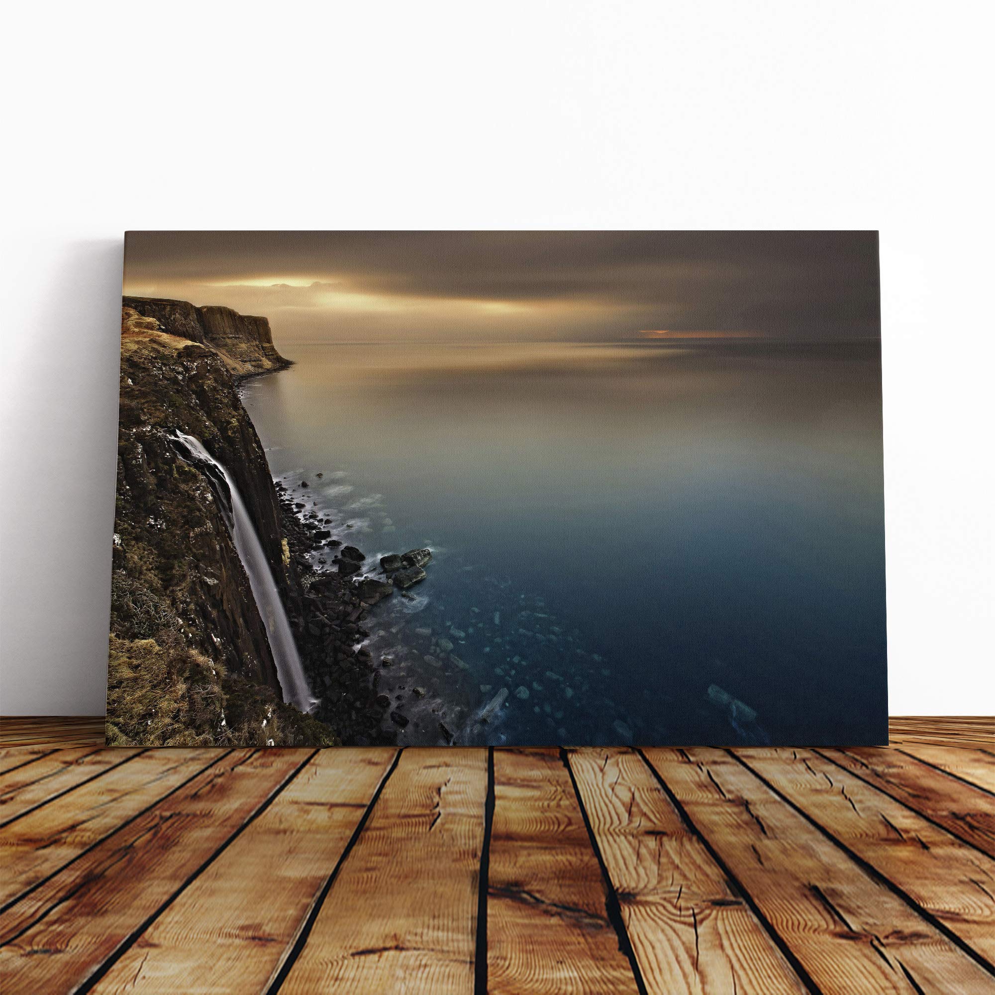 Landscape Isle of Skye Scotland Waterfall Canvas Print | Gallery Wrapped 30mm Frame Wall Art | 20x14 inches | Ready to Hang | Modern Landscape Picture | Living Room Bedroom Lounge Office