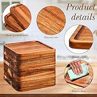 Vista 3 de Roshtia 12 platos de madera cuadrados de madera de acacia, tablero de charcutería para boda, cena, bandeja para servir, cargador, aperitivo, plato