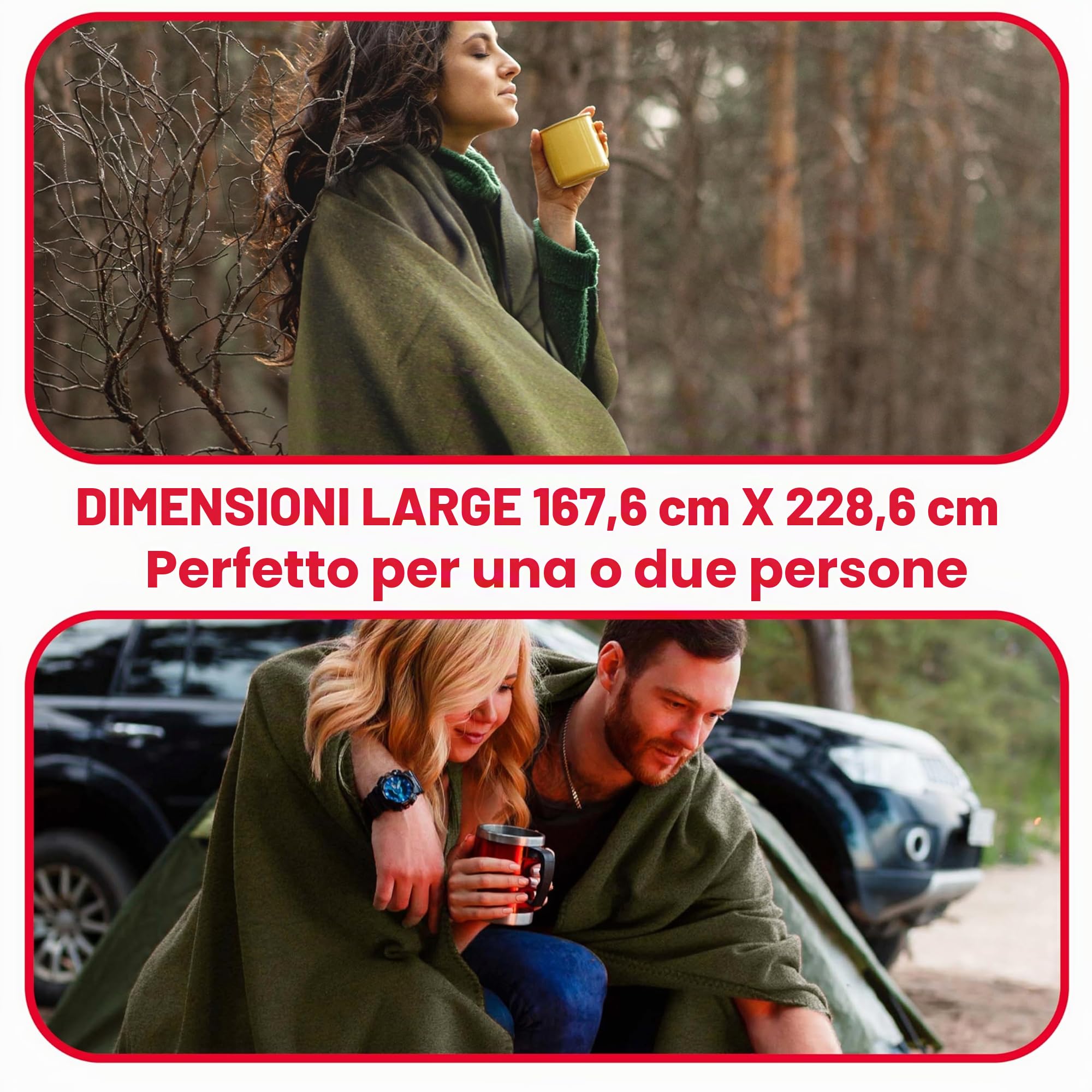 Ever Ready First Aid & Medical readyfirstaid&medical - Coperta ignifuga, 167,6 x 228,6 cm (80% lana) - US Military ''