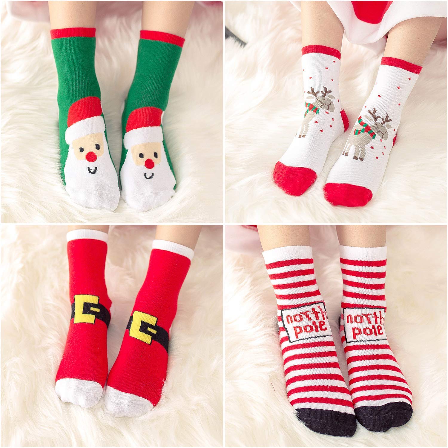 Kinder Wintersocken Jungen Warme Socken Dicke Baumwolle Thermo Crew Socken für Jungen 6 Paar
