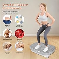 Vista 9 de Homesy Vibration Plate Exercise Machine, Vibrating Plate for Lymphatic Drainage, Full Body Shaking Workout Fitness Platform Board, Sport Gym