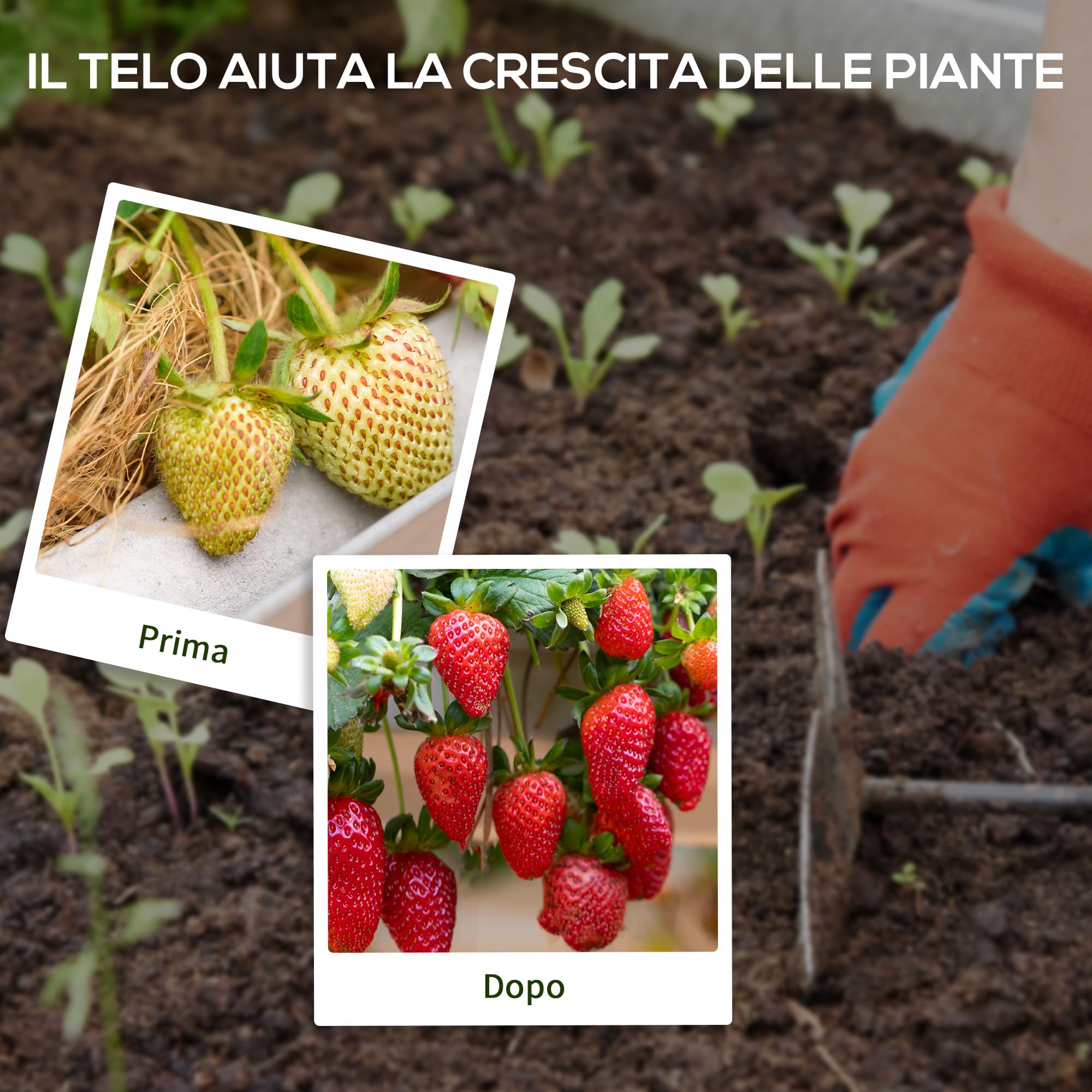 Outsunny Telo per Pacciamatura 100x2 m, Traspirante e Anti-UV, Telo Pacciamatura in Polipropilene, per Orto e Giardino, Nero