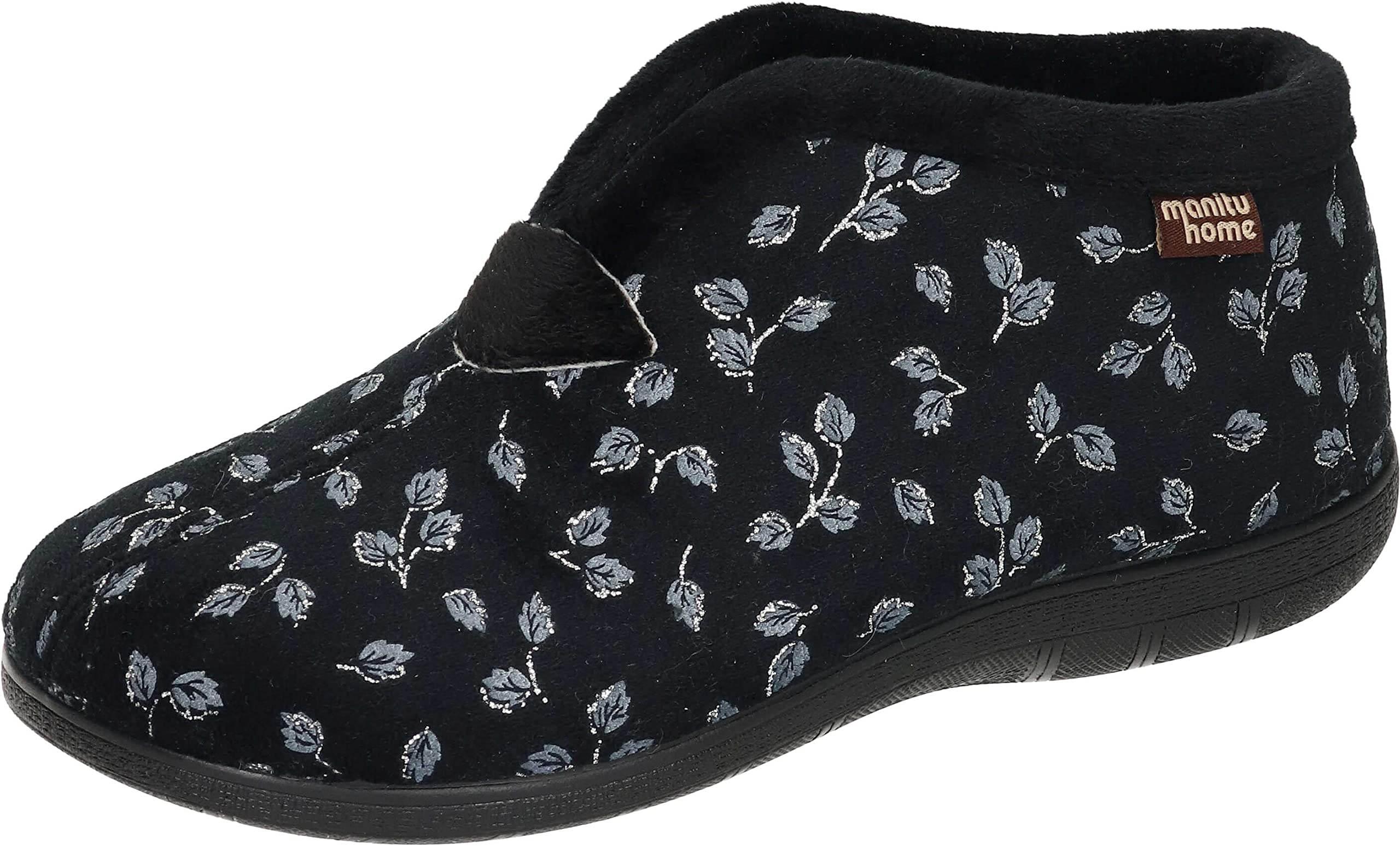 Manitu Women's 340047-01 Slippers, Black, 39 EU, black, 7 UK