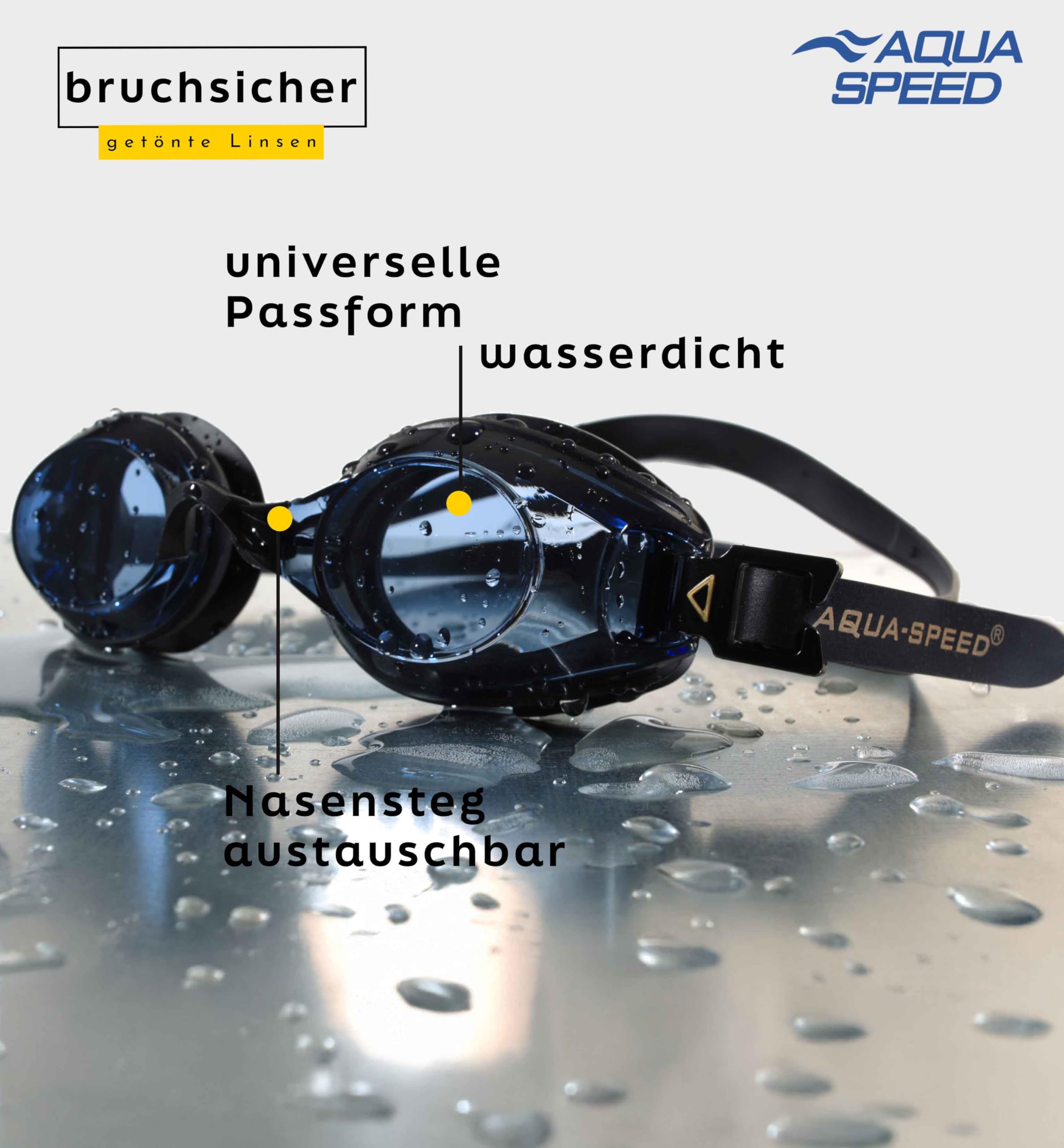 Aqua Speed ® Lumina, Lunettes de Natation avec dioptries de -1,5 à -8,0 / UVA/UVB de 100%